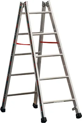 Produktbild von Alu-Sprossen Stehleiter Mod. S305 - Sprossenanzahl: 2 x 5, Länge: 1,55 m