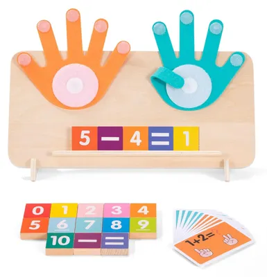 Produktbild von Holz Rechenspiel Lernspielzeug Zahlen - Lernen des Rechnens - Mathe Lernspiel für Kinder - Montessori Mathe Material aus Holz