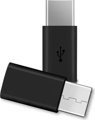 Produktbild von 2x Adapter USB Micro USB Typ-C Stecker wandelt USB 2.0 Typ B zu USB 3.1 Typ C