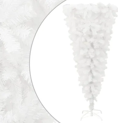 Imagen del producto de The Living Store: Árbol de Navidad artificial con soporte, color blanco, 120 cm