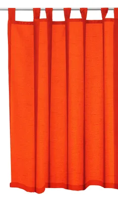 Produktbild von Vorhang orange 140x145 cm halbtransparent Seidenglanz Schlaufen Gardine Schlaufenschal