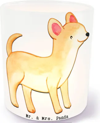 Produktbild von Mr. & Mrs. Panda Kerzenhalter Chihuahua Moment - Transparent - Geschenk, Teelichthalter, Glas Windlicht, aus, glaswindlicht