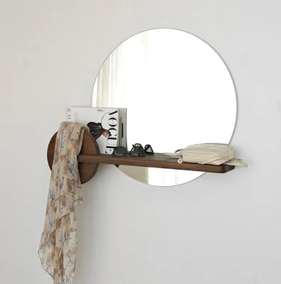 Produktbild von Skye Decor, Points - Walnut, Spiegel, 100 % MASSIVES HOLZ, Nussbaum, 83 x 70 cm