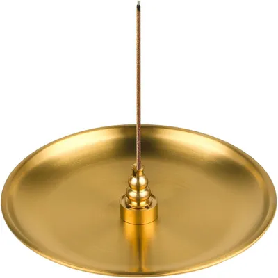 Produktbild von 3-in-1 Räucherstäbchenhalter Messing mit 14cm Aschefänger für Stäbchen, Kegel & Spiralräucherstäbchen