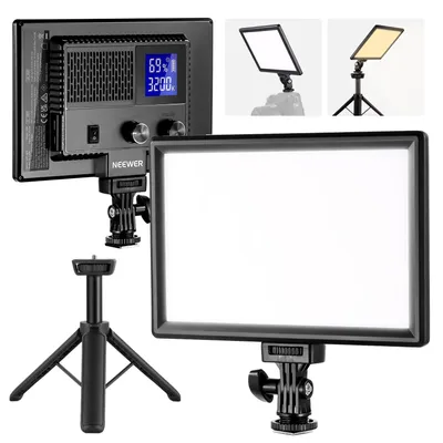 Image de Panneau d'éclairage vidéo LED NEEWER NL-116AI de 9 pouces, éclairage pour appareil photo avec trépied de table