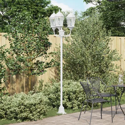 Produktbild von vidaXL Garten-Licht Weiß 57 x 49 x 241 cm Aluminium und Glas