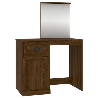 Produktbild von vidaXL Schminktisch mit Spiegel Braun Eichen-Optik 90x50x132,5 cm