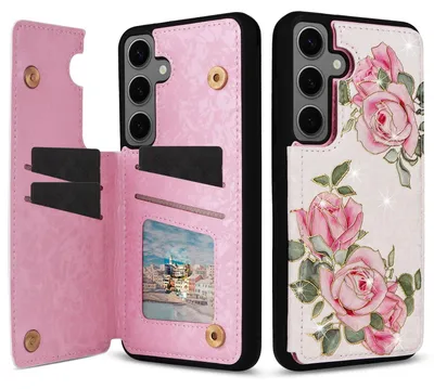 Image de Coque RFID anti-vol de données pour Samsung Galaxy S24 Plus, motif floral en TPU, n° 4