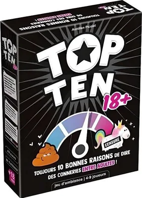 Obrázek produktu pro Top Ten 18+ Společenská hra, 4–9 hráčů, od 14 let, délka hry 30 minut, kooperativní hra
