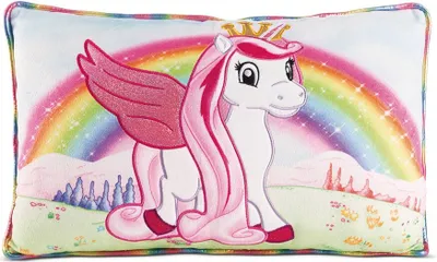 Zdjęcie produktu dla Poduszka NICI Jednorożec Lissy PONY 43x25cm Kolorowa - Puszysta poduszka przytulanka NICI dla dzieci i dorosłych, poduszka dla dzieci do domu, przedszkola lub w podróży - 49980