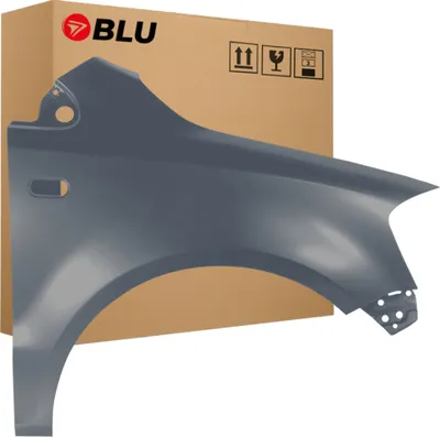 Zdjęcie produktu dla BLU Błotnik pasujący do VW Volkswagen Fox LI7F Prawy Szary UranoGrau | 2005-2011 | Przedni Przód | Lakierowany | Gotowy do montażu | Stal