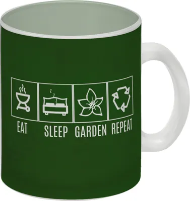 Produktbild von Eat, sleep, GARDEN, repeat Glas Tasse Auf der Suche nach einem ausgefallen