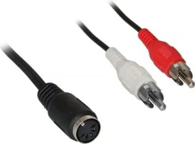 Produktbild von Goobay 50004 cable de audio 0,2 m DIN (5-polig) 2 x RCA Schwarz, Rot, White