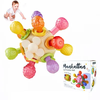 Produktbild von Baby Beißspielzeug & Sensorikball – Montessori Greifspielzeug ab 6 Monaten