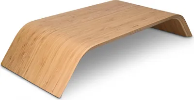 Produktbild von kalibri Bildschirm Holzständer TV Ständer - Computer Tisch Schreibtisch Aufsatz Monitorständer Bank - Schreibtischaufsatz aus Bambus in Hellbraun