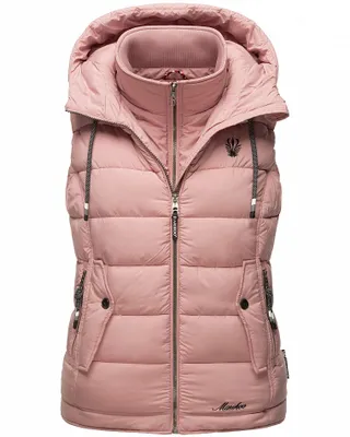 Produktbild von Marikoo Taisaa Damen Ärmellose Steppweste mit Kapuze Bodywarmer Weste Übergangsjacke Outdoor Powder Rose Gr. 34 - XS