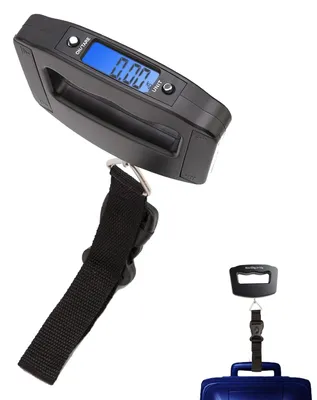 Obrázek produktu pro Váha na zavazadla, přenosná váha na zavazadla do 50 kg, s podsvíceným LCD displejem, příslušenství pro cestovní zavazadla