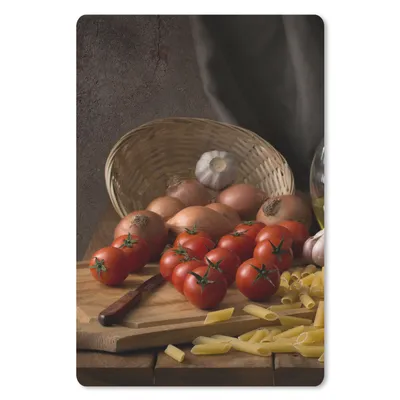 Produktbild von MuchoWow® Mauspad Mousepad Schneidebrett - Gemüse - Stillleben - Pasta - Aus - Tomate - Schneidebrett 18x27 cm - Mousepads - Maus Mat - Pad - Mausunterlage