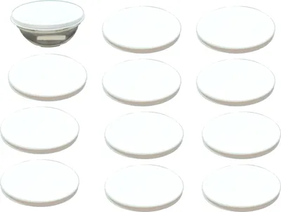 Immagine prodotto di 12 coperchi Ø 12,5 cm in bianco per insalatiere e ciotole in vetro di melamina Ø 12 cm