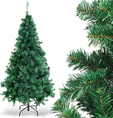 Produktbild von GOPLUS 180cm Künstliche Weihnachtsbaum, Tannenbaum mit Metallständer, PVC Christbaum mit 650 Zweige, Festliche Dekoration für Zuhause (ohne Dekorationen)