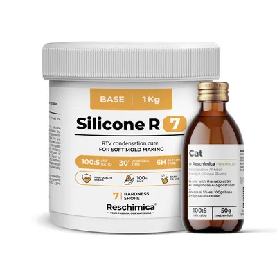 Produktbild von Silikonkautschuk R7 für sehr weiche, elastische und widerstandsfähige Formen, kompatibel mit Harzen und Anderen Materialien (1 kg)