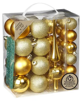 Produktbild von Inge's Weihnachtskugel mit Spitze 39 Stück 4 und 6 cm Gold, Kunststoff