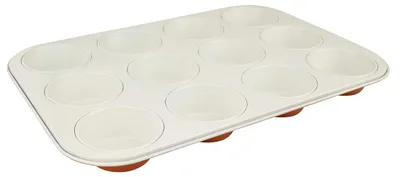Muffinbackform 12er, Stahlblech, Antihaft, 26,5x38,5 cm, orange