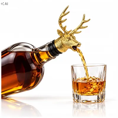 Zdjęcie produktu dla Nalewak do Alkoholu Whisky i Wina Złoty Jeleń Prezent dla Faceta Akcesoria