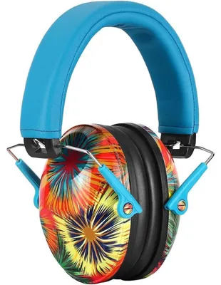 Immagine prodotto di Protezioni per le orecchie per bambini, colore blu, SNR 28 dB, cuffie antirumore per studenti delle scuole elementari, adatte per bambini con autismo e per concerti