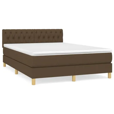 Produktbild von Boxspringbett mit Matratze Dunkelbraun 140x190 cm Stoff