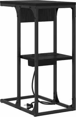 Obrázek produktu pro vidaXL Noční stolek, černý, vzhled dubu, 41,5 x 26 x 60,5 cm