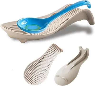 Produktbild von Grosser, hitzebeständiger Silikon-Spatelhalter - 23 × 10,6 cm - wiederverwendbar - Küchenständer für Kochutensilien - geeignet für Kochplatten, Arbeitsflächen, Spatel, Löffel usw. - Khaki