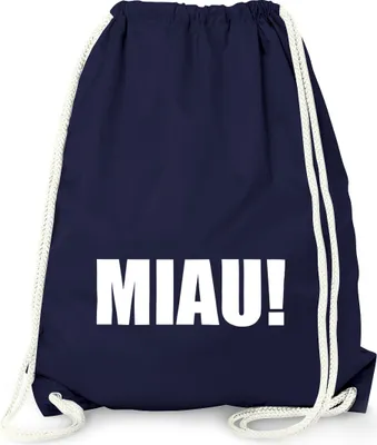 Produktbild von Turnbeutel Gym Bag - Miau! - Moonworks® navy unisize