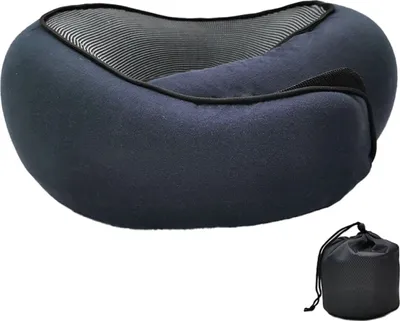 Produktbild von Reise-Nackenkissen, Kinnstützkissen, verstellbares Kissen für Zuhause, Surround-Kissen zum Schlafen Marineblau