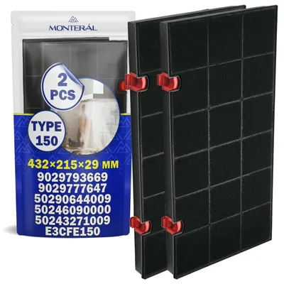Aktivkohlefilter Typ 150, 432x215x29 mm, 2 Stück