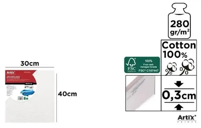 Produktbild von Malplatte 30 x 40 x 0,3 cm, 280 g/m² – Artix