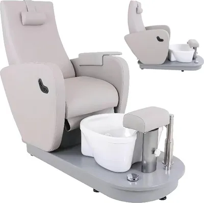 Zdjęcie produktu dla Fotel Elektryczny Do Pedicure Z Podnóżkiem I Brodzikiem Havana - Szary