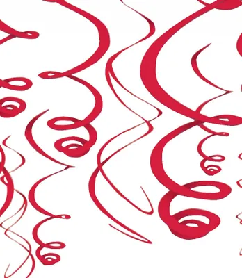 Image de 12 Spirales décoratives rouges