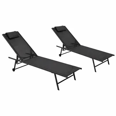 Produktbild von DEGAMO Sonnenliege Liege Gartenliege MILANO 187cm, Stahl + Kunstgewebe schwarz