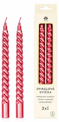 Obrázek produktu pro ARÔME Spirálové svíčky, metalické červené