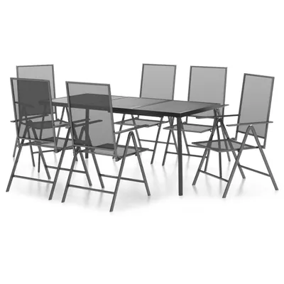 Immagine prodotto di vidaXL Set da pranzo da giardino 7 pezzi in acciaio antracite