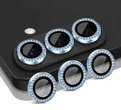 Produktbild von Kamera Linsenschutz Glas Set mit Schmucksteinen für Samsung Galaxy S26 Schutzglas Camera Linse Schutz Panzerfolie 9H Sierra Blau