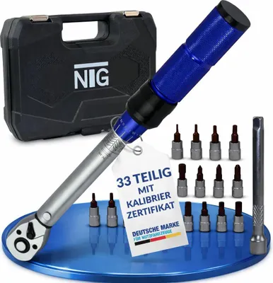 Produktbild von Drehmomentschlüsselset mit Koffer 1/4 Zoll 5 x 25 Nm und Zubehör 33 tlg.