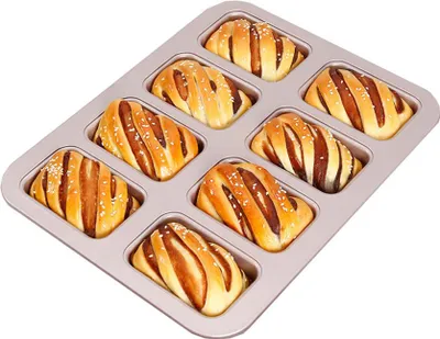 Obrázek produktu pro 8 dutin pro mini bochníky, nepřilnavá malá forma na kukuřičný chléb, plech z uhlíkové oceli pro přípravu 2x3palcových mini bochníků a dortů