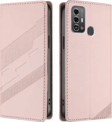 Image de Etui pour ZTE Blade A53 Pro, étui portefeuille en cuirPolyuréthaneavec fente pour cartes et fonction stand Rose