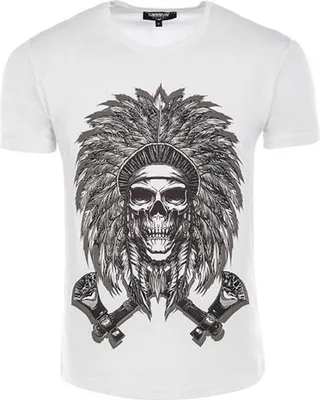 Produktbild von T-Shirt CARISMA Weiß Indian Skull CRM4499 XL