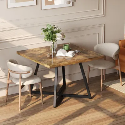 Productafbeelding van Eettafel, 80x80 cm, vierkant, retro bruin, geschikt voor 2-4 personen