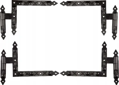 Produktbild von Scharnier Winkelscharnier FEINZ für Fensterläden - 27x20 cm - Künstlich geschmiedet - Retro Stil - 4 Stück