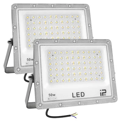 2er Set LED-Flutlicht 50W IP66 5000lm 6500K kaltweiß