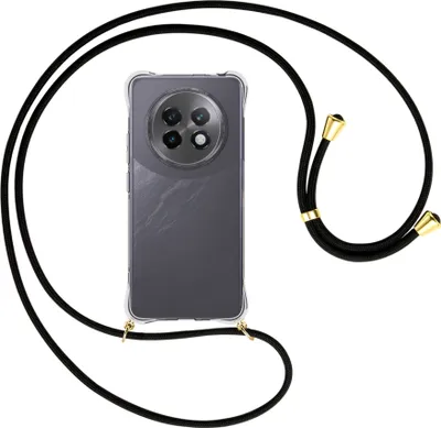 Produktbild von Handykette Backcover-Schutzhülle mit Band (Metall goldfarben) für Realme 13 Plus 5G - schwarz